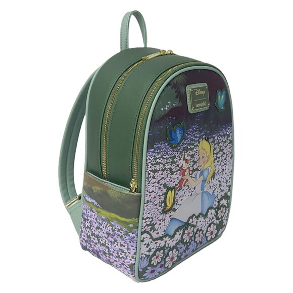Loungefly Disney Alice in Wonderland Field of Flowers Mini Backpack & Wallet NWT - Picture 3 of 11